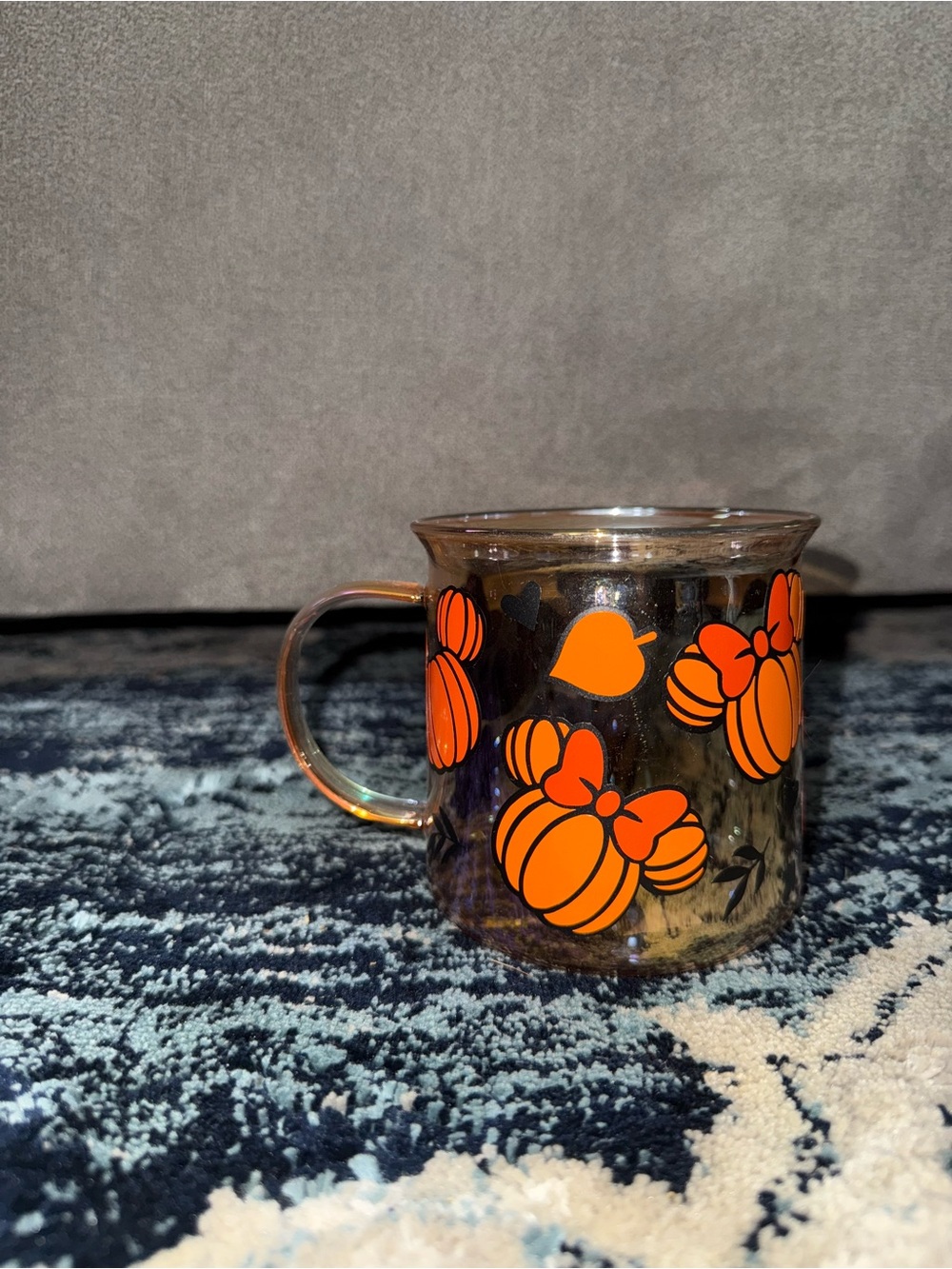 Orange Pumpkin Glass Mug - Unbranded